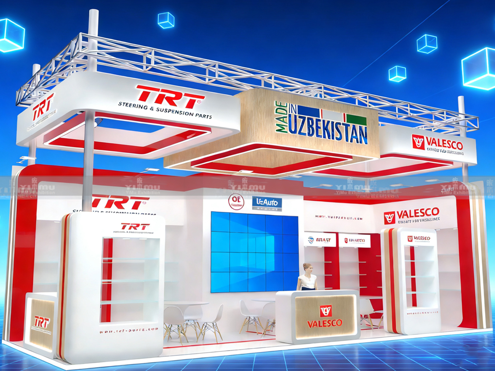 乌兹别克斯坦展团-2025上海汽配展展台设计搭建案例