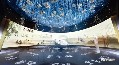 投影幕互动区：印章造型